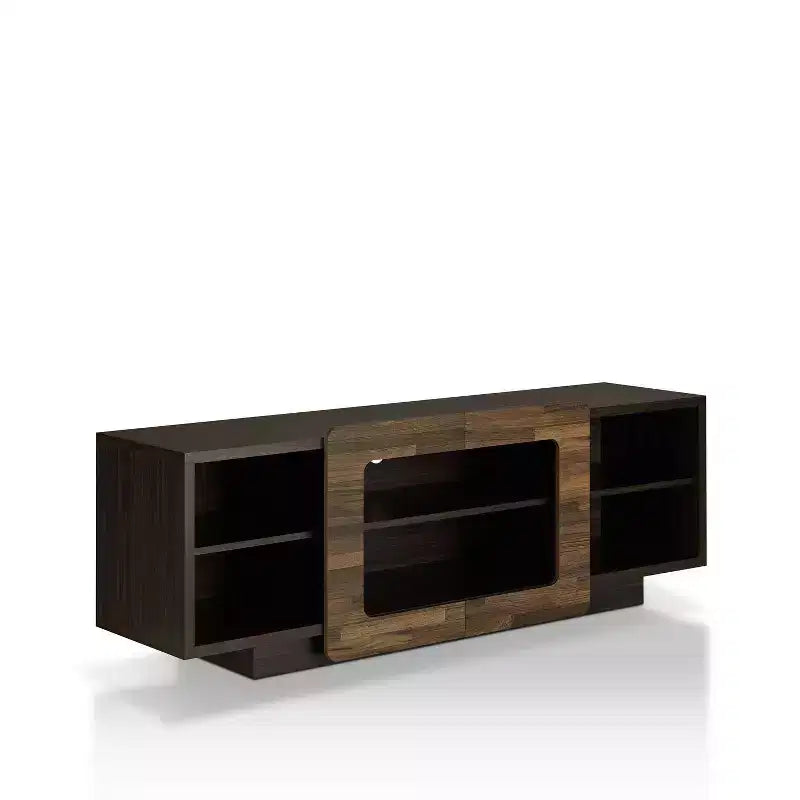 HOMES: Inside + Out Dimanche TV Stand for TVs up to 70" Dark Wenge: Modern Media Console with Open Shelves