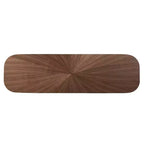 Console Wendy Wood Noyer : Meuble d'entrée en bois d'hévéa, motif soleil, design Mid-Century