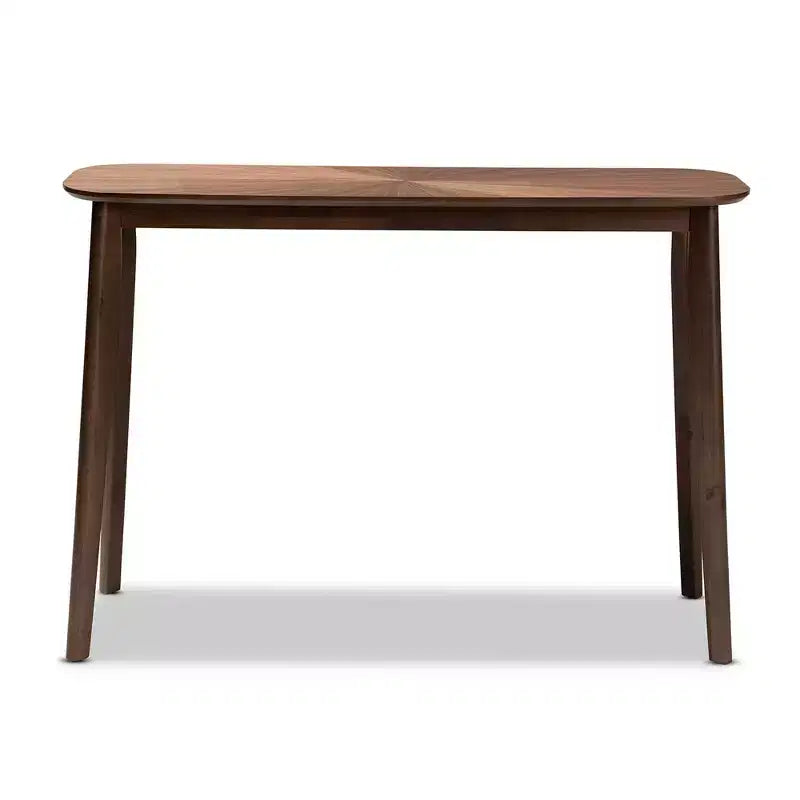 Console Wendy Wood Noyer : Meuble d'entrée en bois d'hévéa, motif soleil, design Mid-Century