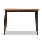 Console Wendy Wood Noyer : Meuble d'entrée en bois d'hévéa, motif soleil, design Mid-Century