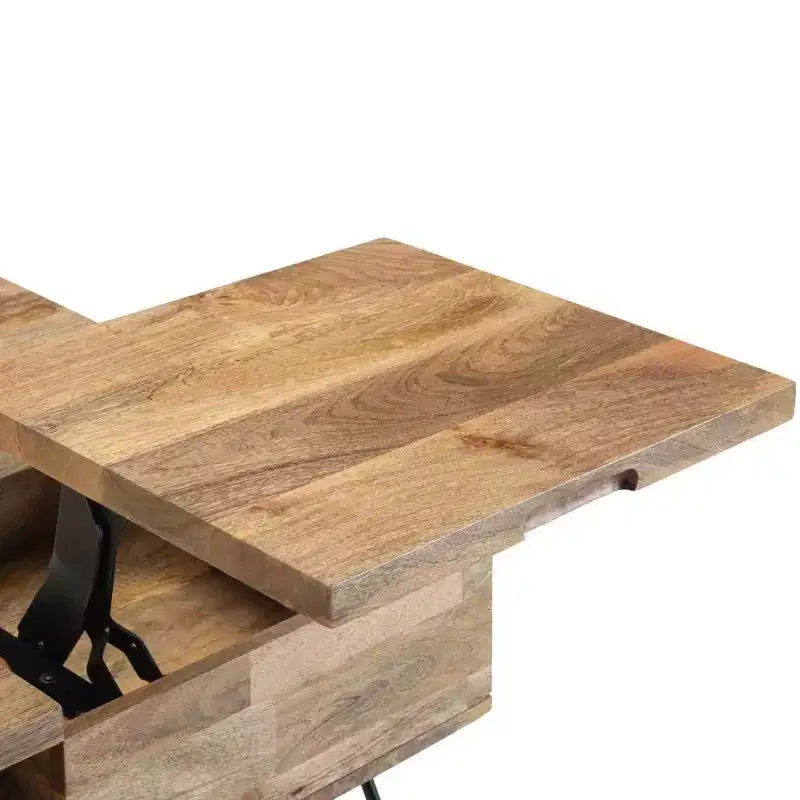 Table basse carrée à plateau relevable Moreno 32 po Naturel