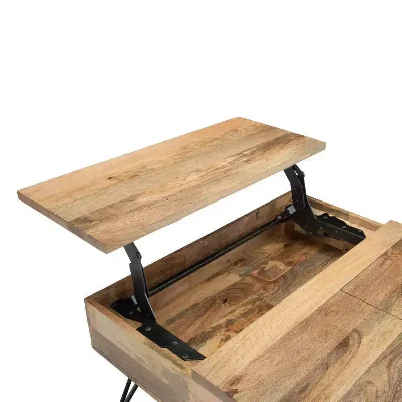 Table basse carrée à plateau relevable Moreno 32 po Naturel