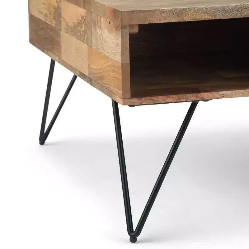 Table basse carrée à plateau relevable Moreno 32 po Naturel