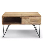 Table basse carrée à plateau relevable Moreno 32 po Naturel