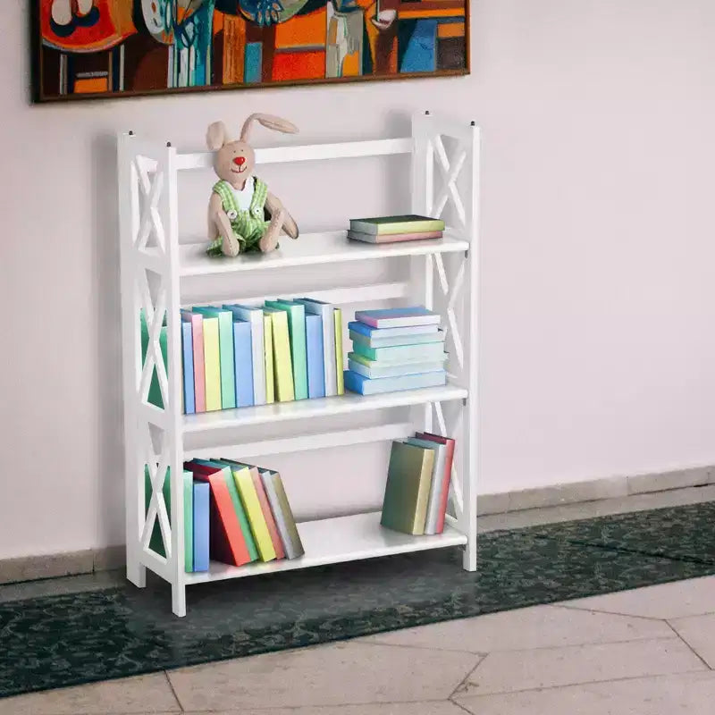 Bibliothèque pliable 3 étagères en X