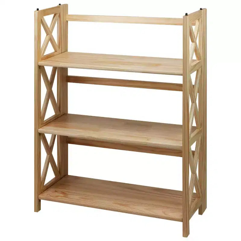 Bibliothèque pliable 3 étagères en X