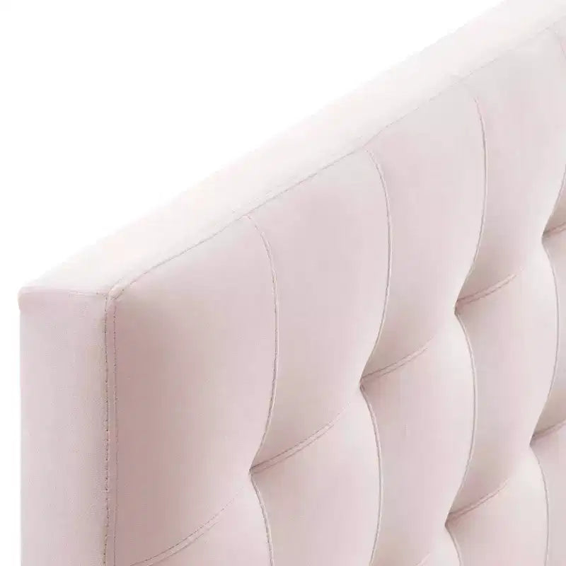 Tête de lit en velours capitonné de performance Queen Lily Biscuit