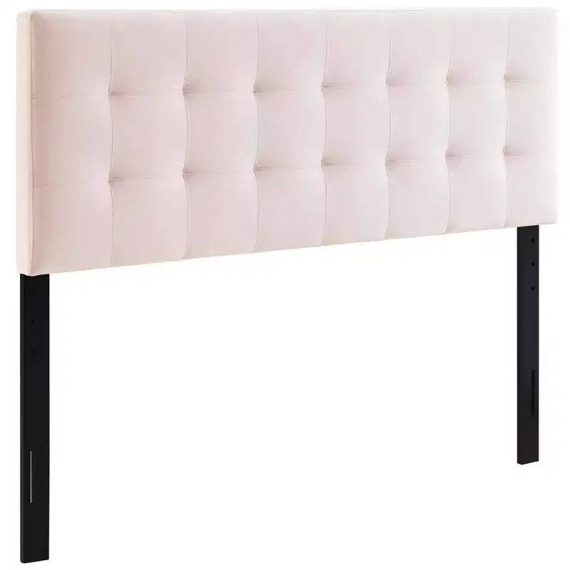 Tête de lit en velours capitonné de performance Queen Lily Biscuit