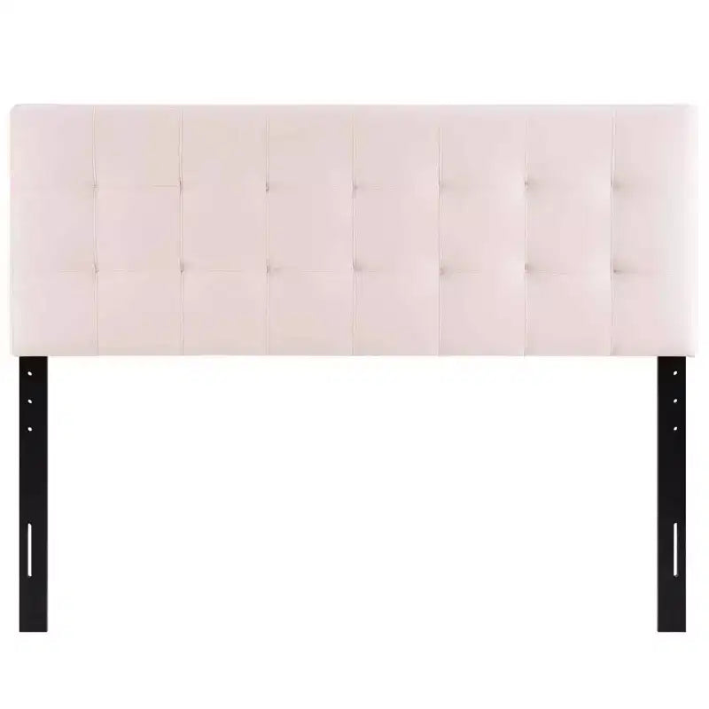 Tête de lit en velours capitonné de performance Queen Lily Biscuit