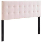Tête de lit en velours capitonné de performance Queen Lily Biscuit