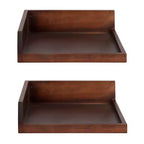 Étagère murale d'angle flottante en bois Levie, 4,5 x 2,2, paquet de 2