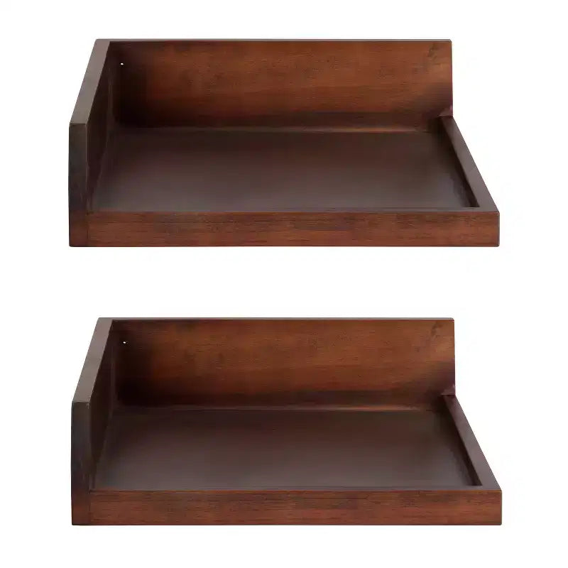 Étagère murale d'angle flottante en bois Levie, 4,5 x 2,2, paquet de 2