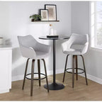 Tabourets de bar Mustang Tissu foncé/Métal noir (Paquet de 2)