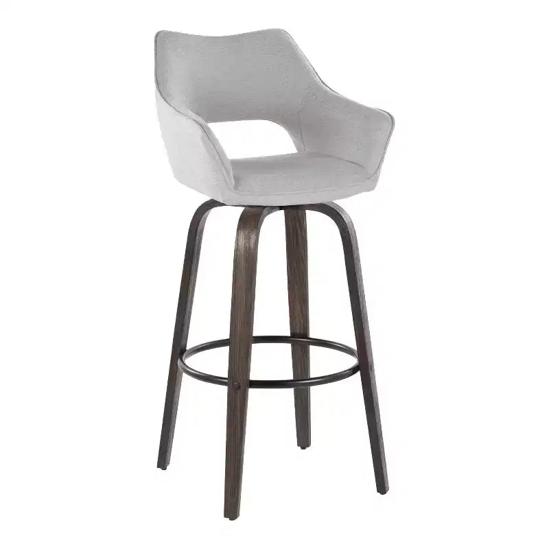 Tabourets de bar Mustang Tissu foncé/Métal noir (Paquet de 2)