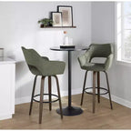 Tabourets de bar Mustang Tissu foncé/Métal noir (Paquet de 2)
