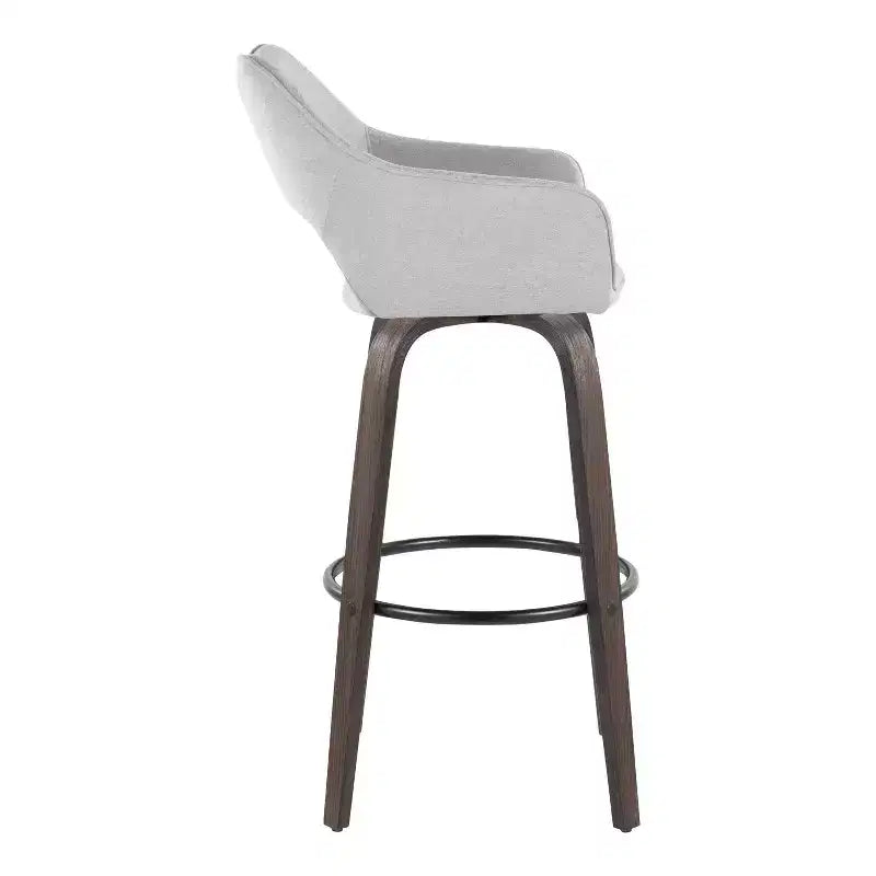 Tabourets de bar Mustang Tissu foncé/Métal noir (Paquet de 2)